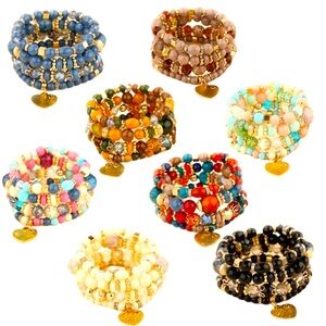 "Colorful Charm: A Dazzling Collection of Beaded Bracelets"